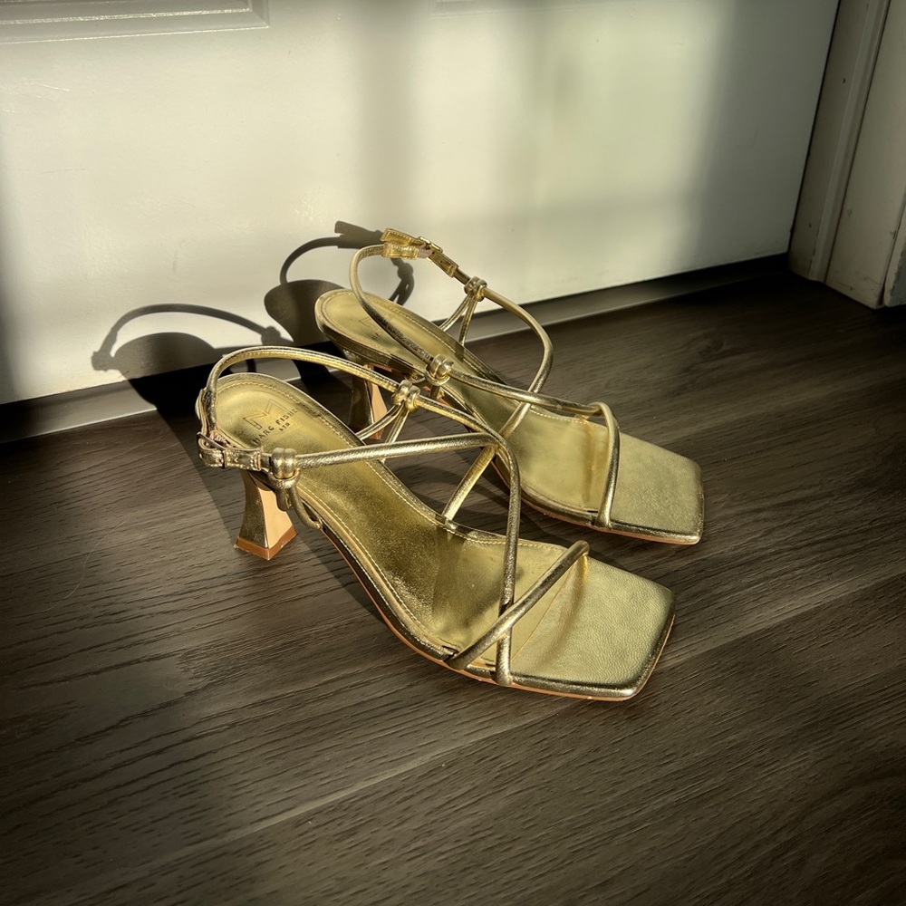 Gold heels only worn once! In great condition!